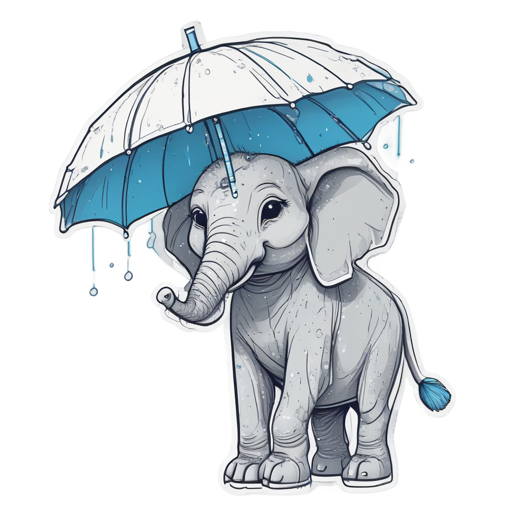 Tiny Umbrella Walker — safari nursery stickers