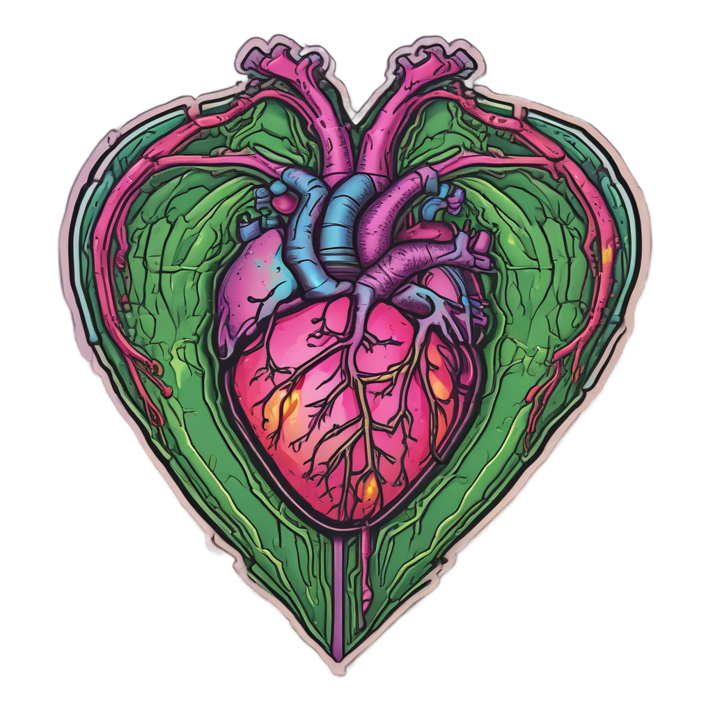 Toxic Dripping Heart — biohazard stickers