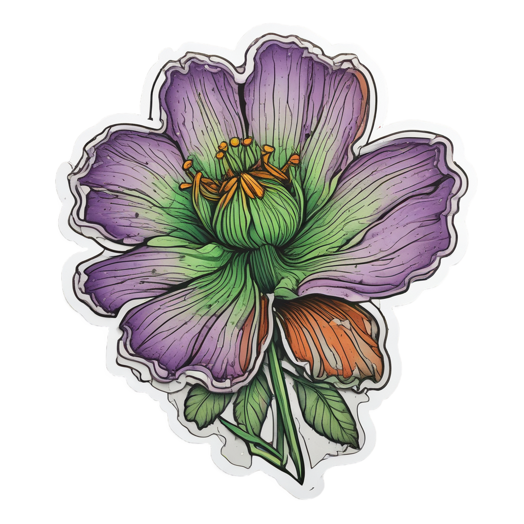 Toxic Flower Bloom — radioactive stickers