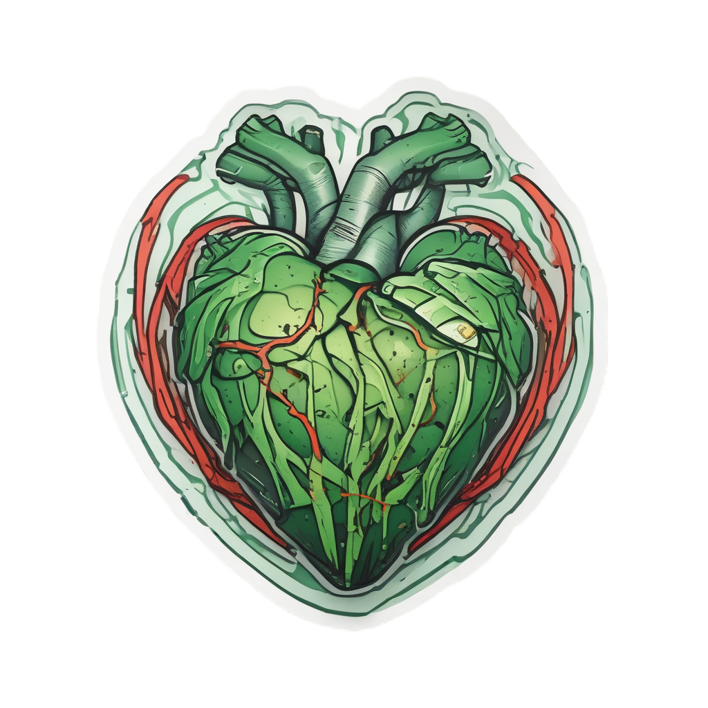 Toxic Heart Pulse — biohazard stickers