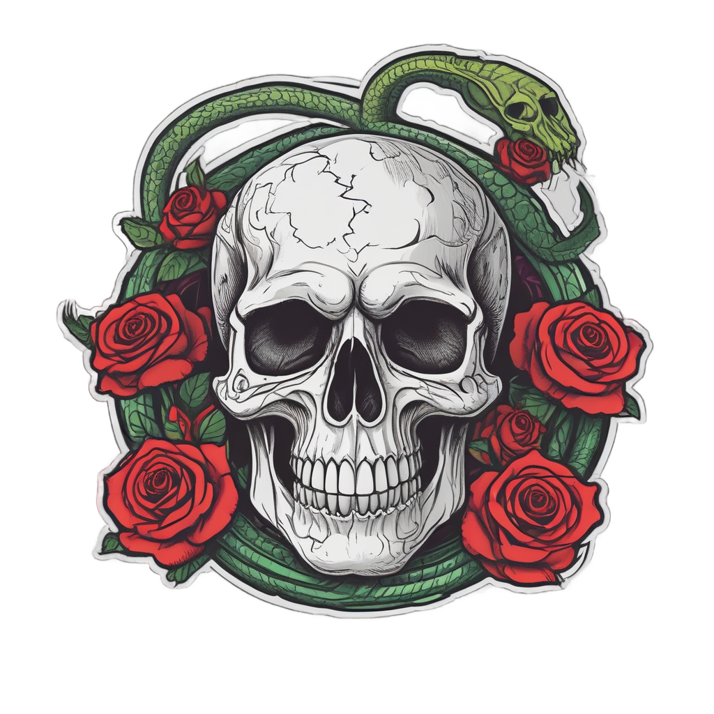 Toxic Love — snake, dagger & rose stickers