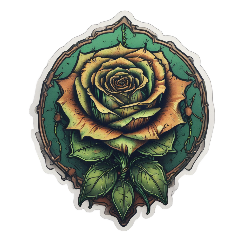 Toxic Rose Thorn — radioactive stickers