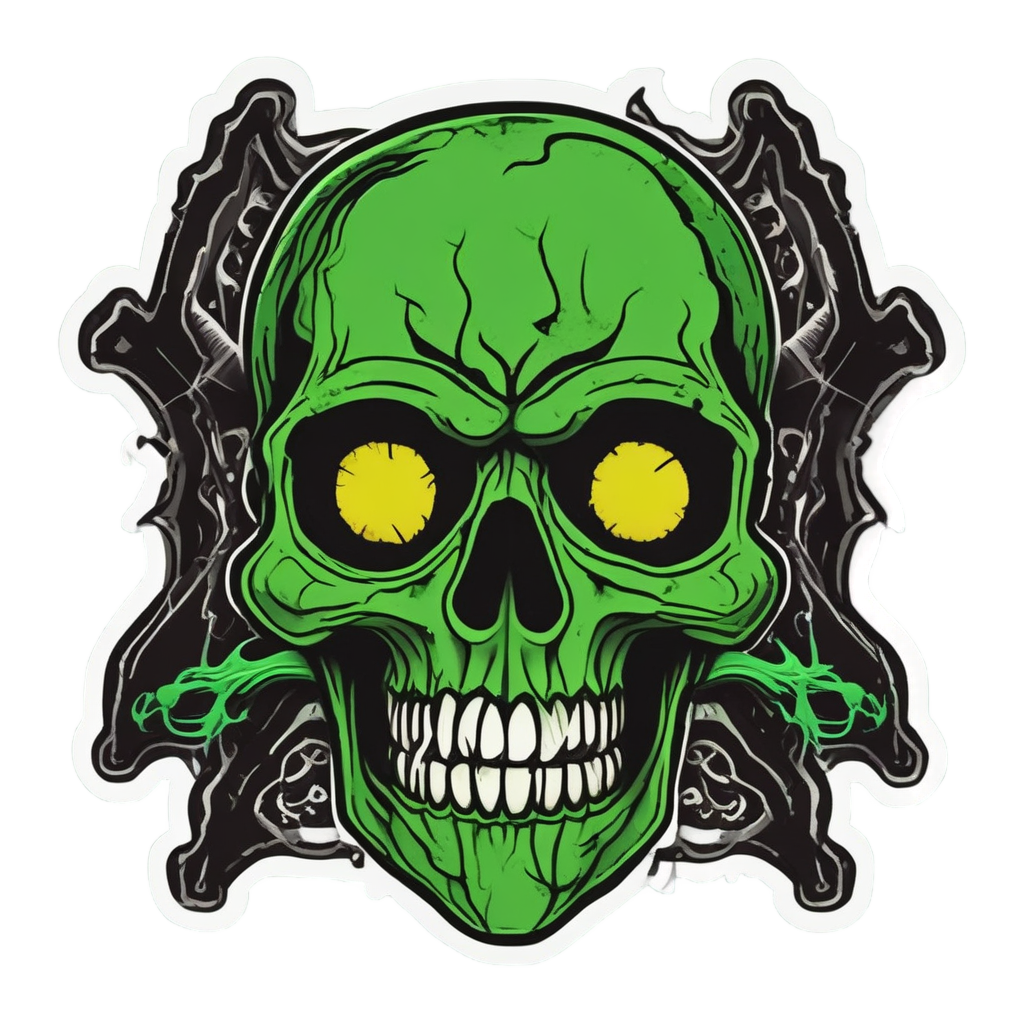 Toxic Skull Drip — biohazard stickers