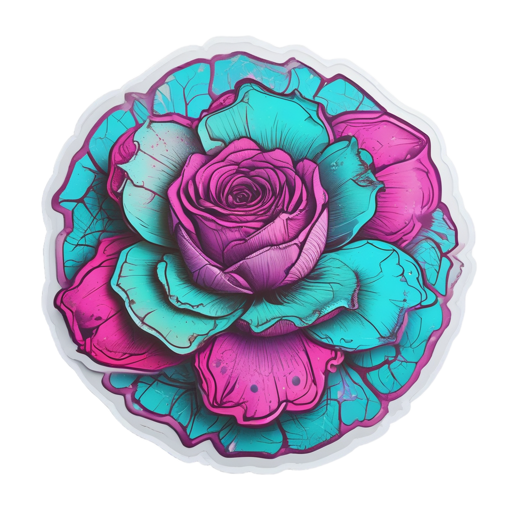 Trefoil Neon Rose — radioactive stickers