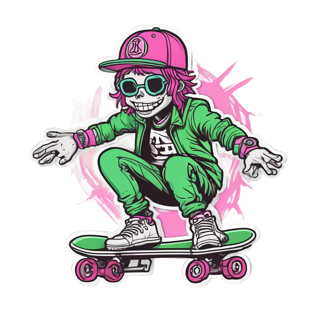 Trefoil Skater Punk — radioactive stickers