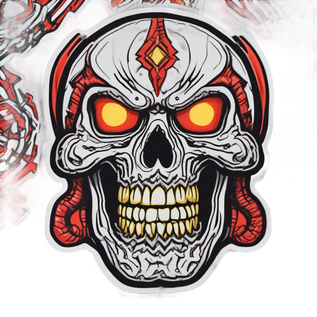 Tribal Stripe Skull Roar — war-paint skull stickers