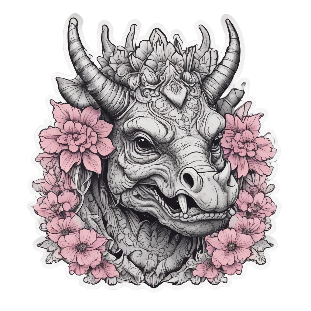 Triceratops Samurai Crest — dinosaurs stickers