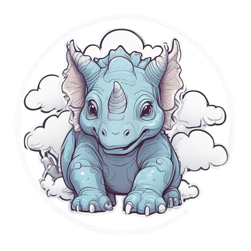Triceratops Taking a Nap — dinosaurs stickers