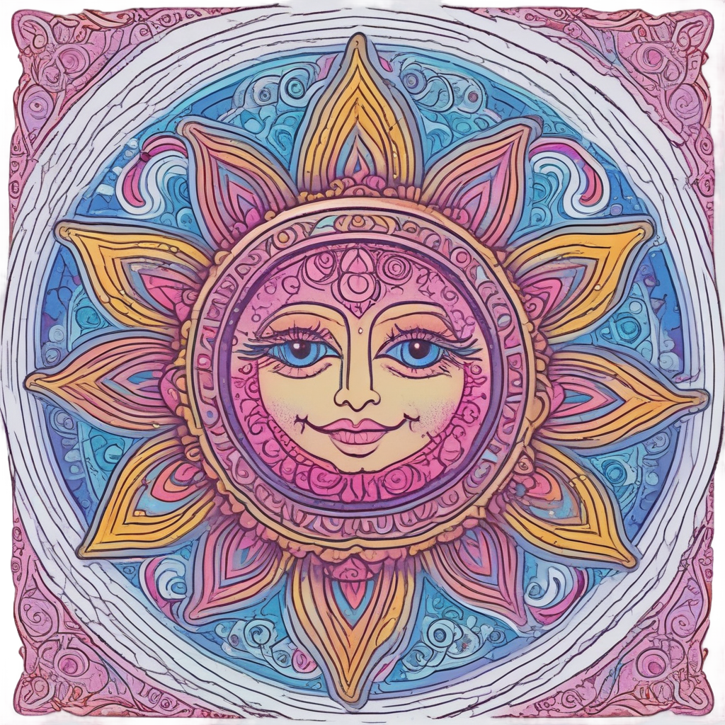 Trippy Mandala Sun — boho nursery stickers