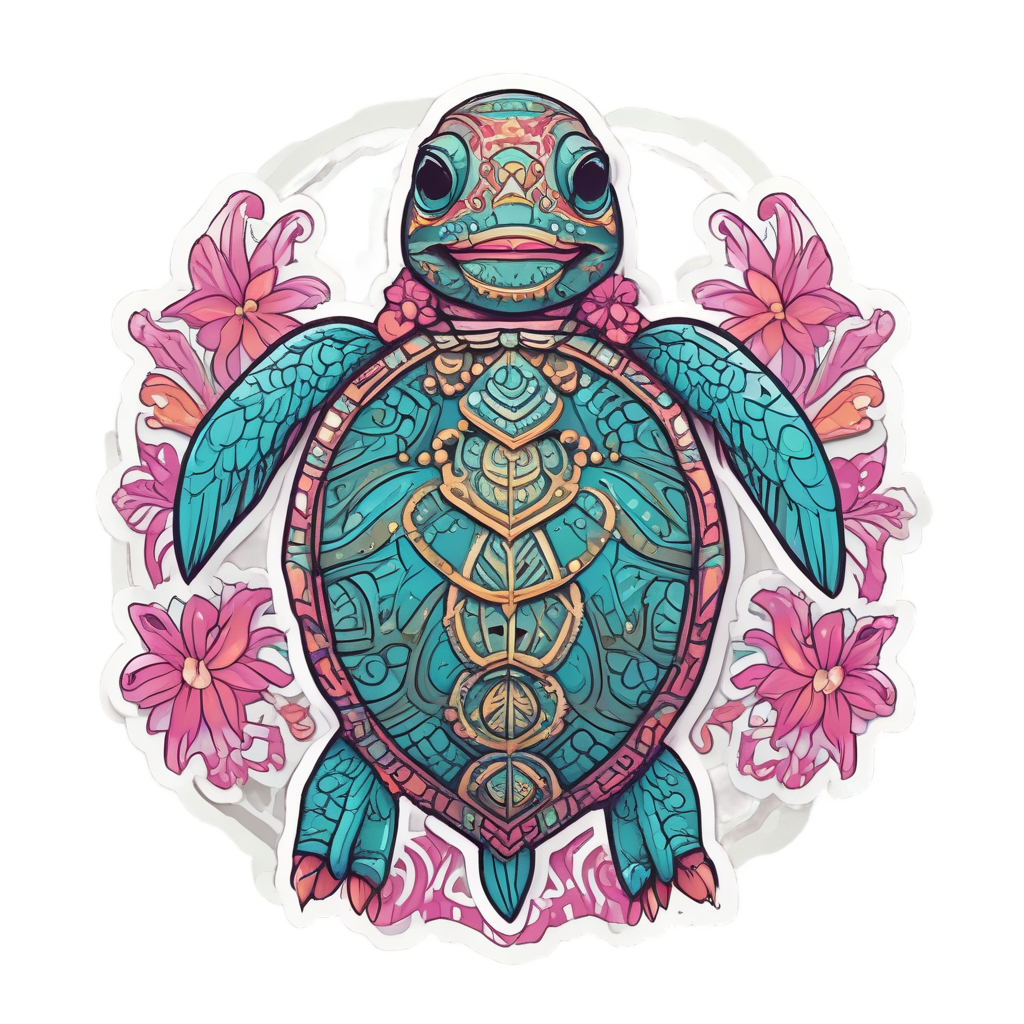 Tropical Tiki Turtle — reptiles stickers