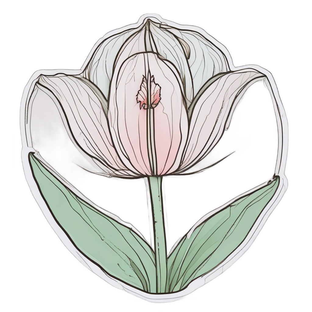 Tulip Elf Peeking — single stem stickers