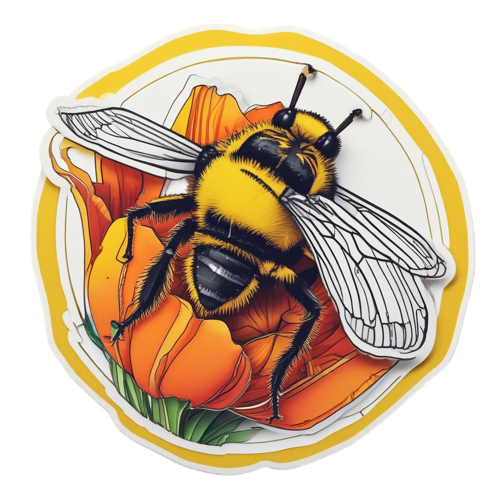 Tulip with Bee Friend — single stem stickers