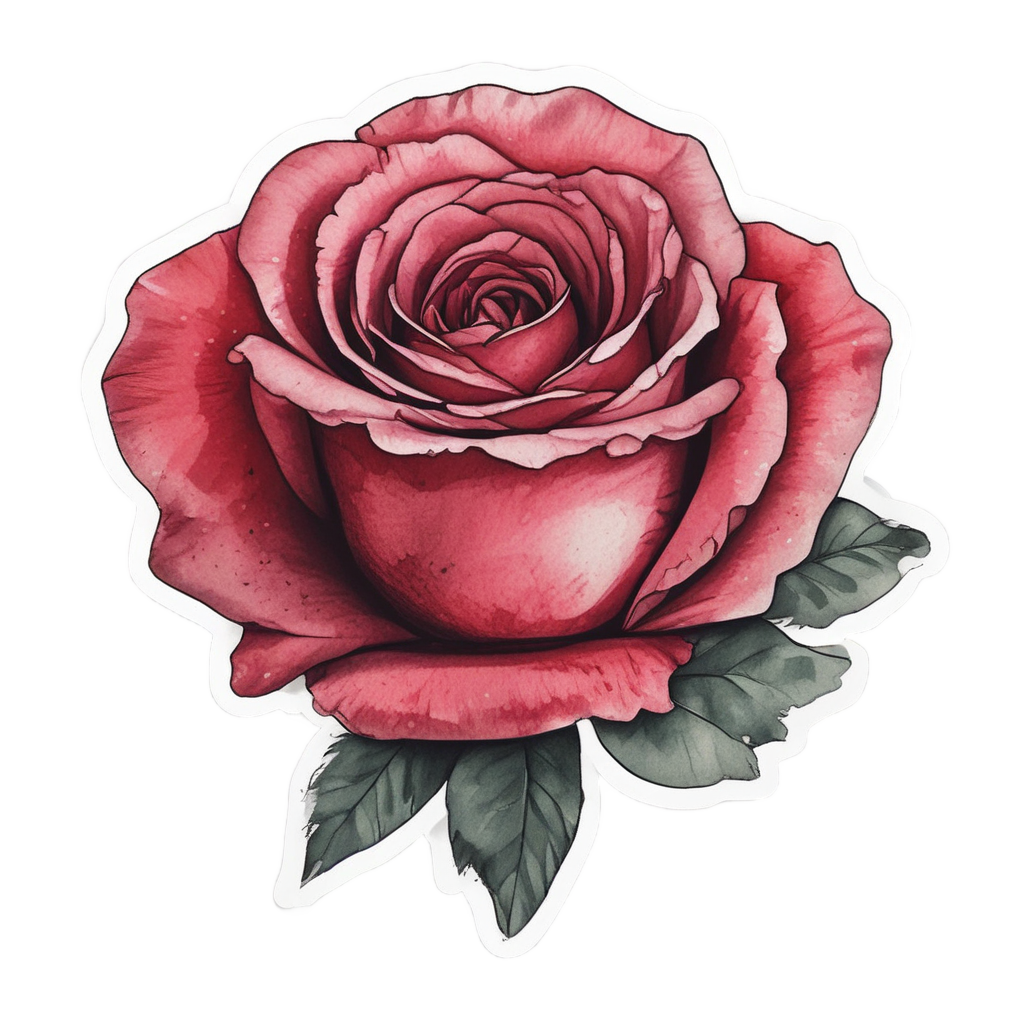 Twilight Rose Whisper — line botanical stickers