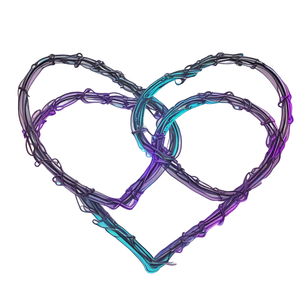 Two Hearts Twin Barb — barbed wire stickers