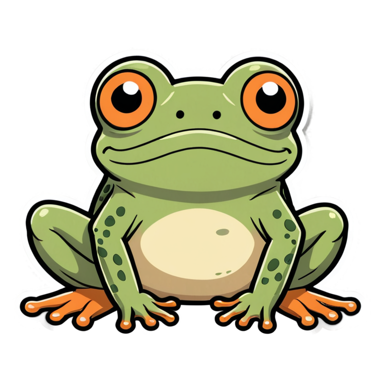 Blob Frog (lineart) — ugly-cute stickers