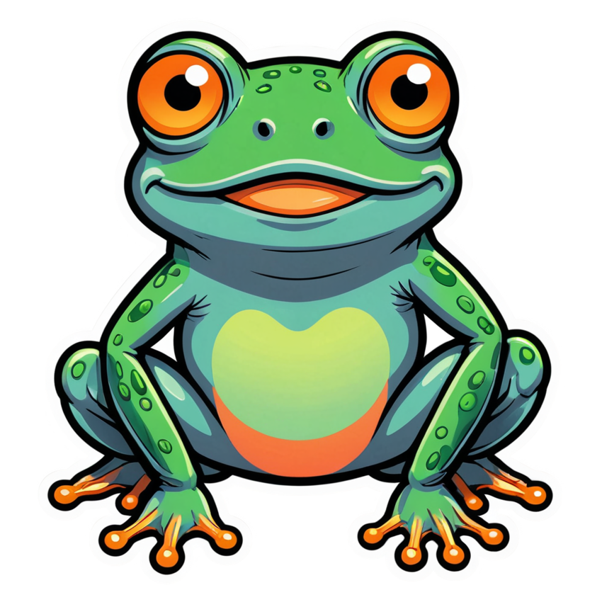 Blob Frog (neon) — ugly-cute stickers