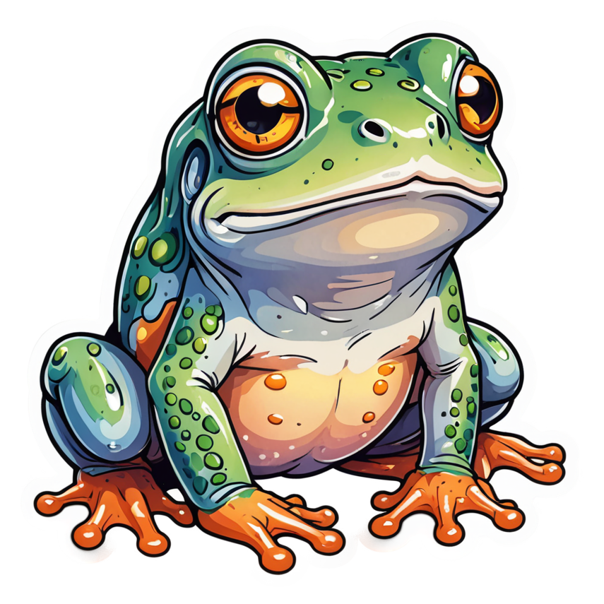 Blob Frog (watercolor) — ugly-cute stickers