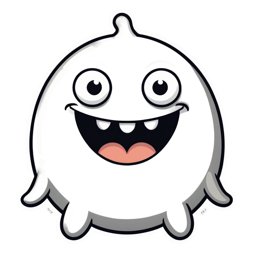 Blob Buddy (lineart) — ugly-cute stickers