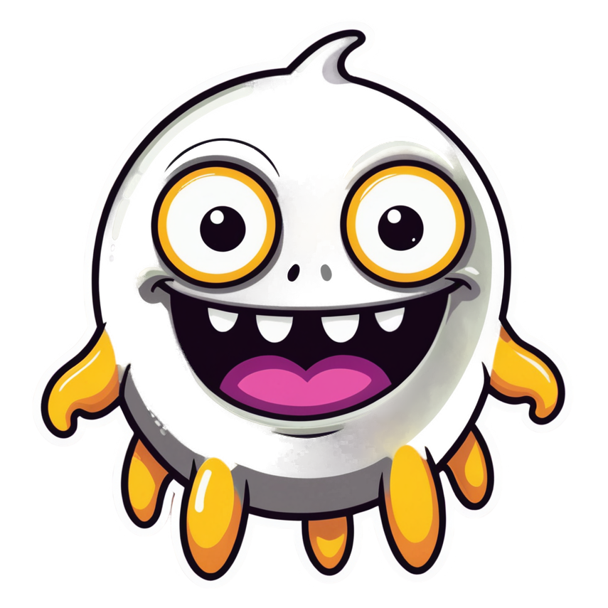 Blob Buddy (neon) — ugly-cute stickers