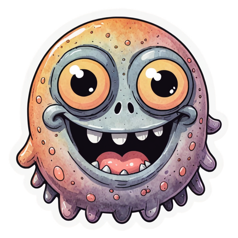 Blob Buddy (watercolor) — ugly-cute stickers