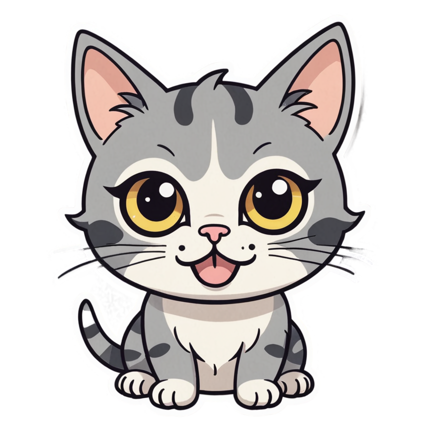 Derp Cat (kawaii) — kawaii stickers
