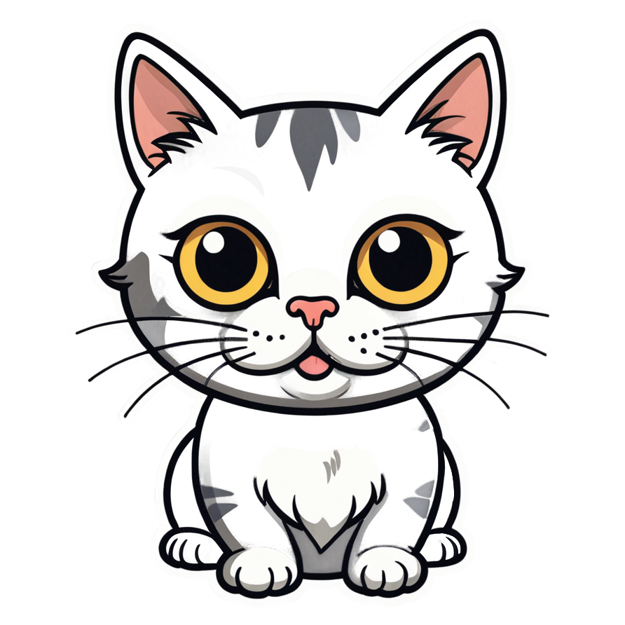 Derp Cat (lineart) — ugly-cute stickers