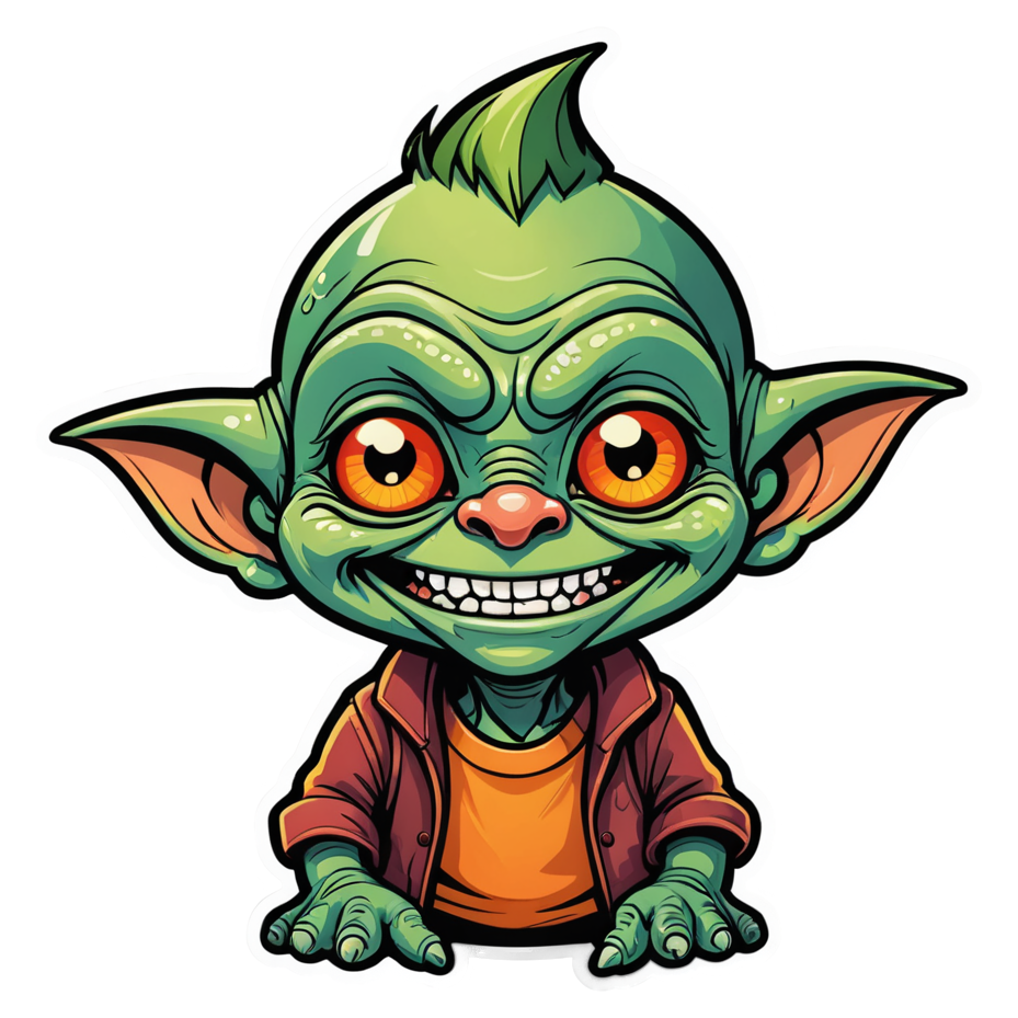 Cutie Goblin (neon) — ugly-cute stickers