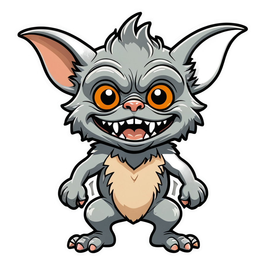 Pocket Gremlin (lineart) — ugly-cute stickers