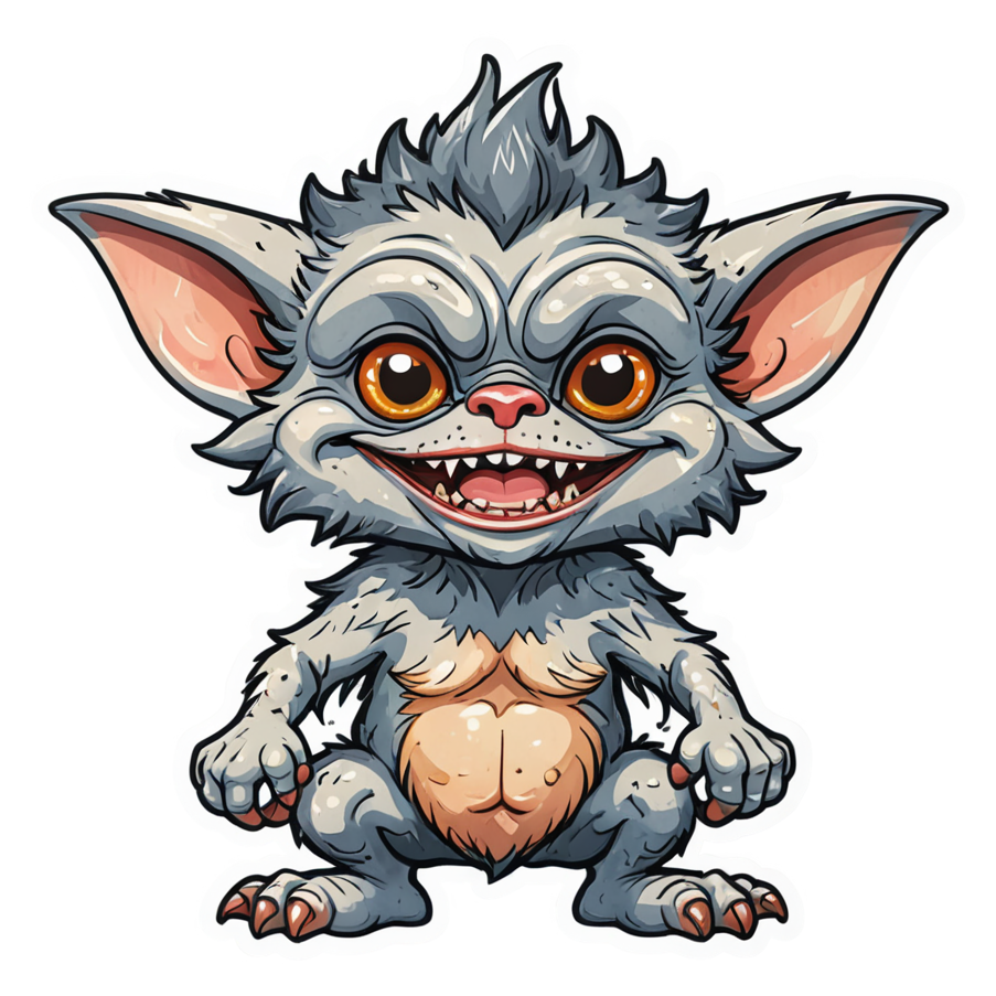 Pocket Gremlin (watercolor) — ugly-cute stickers