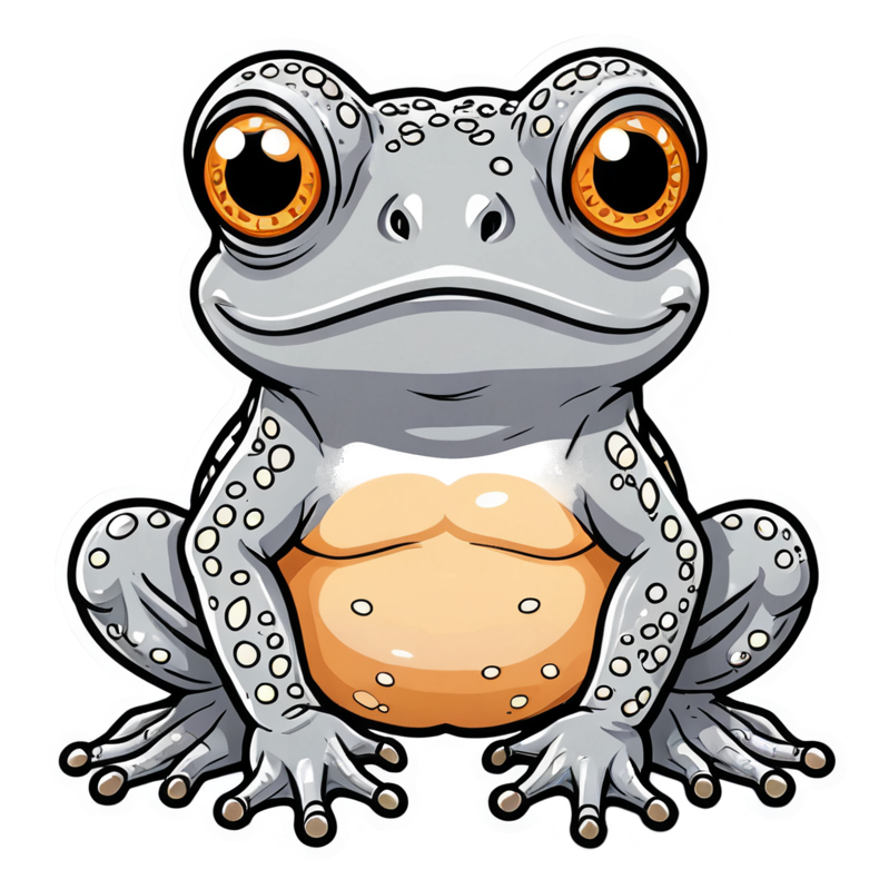 Lumpy Toad (lineart) — ugly-cute stickers