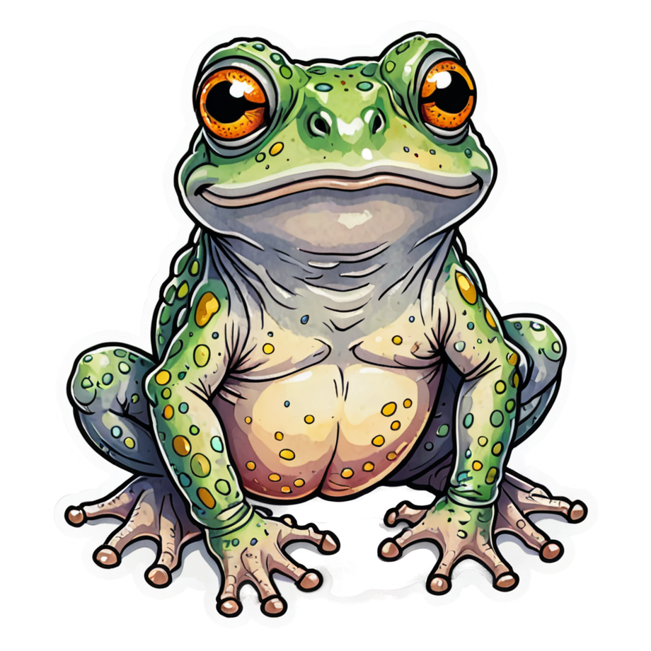 Lumpy Toad (watercolor) — ugly-cute stickers