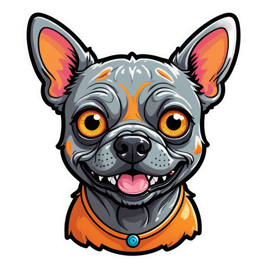 Snaggle Pup (neon) — ugly-cute stickers