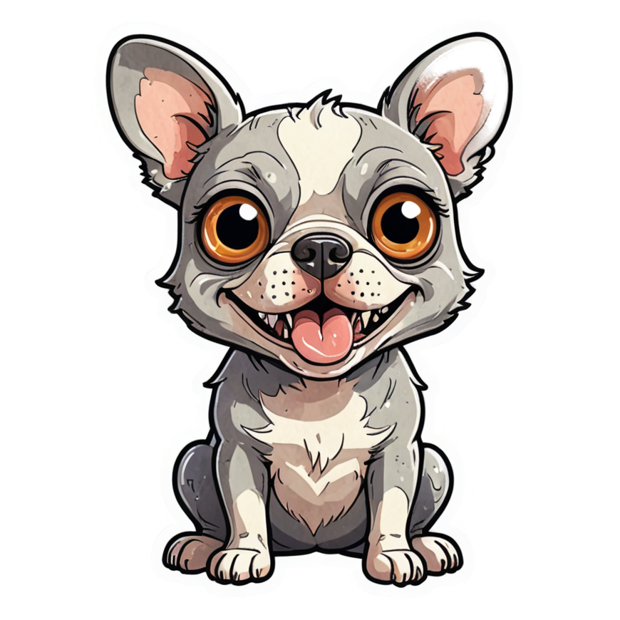 Snaggle Pup (watercolor) — ugly-cute stickers
