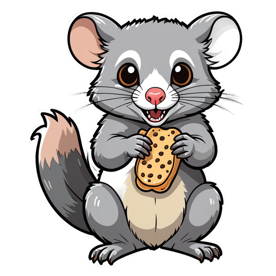 Trash Possum (lineart) — ugly-cute stickers
