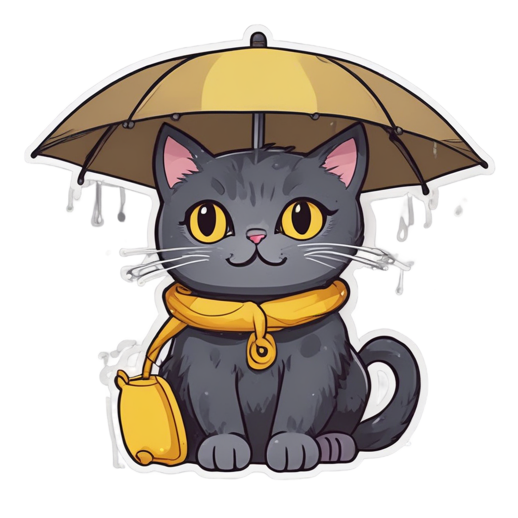 Umbrella Rain Cat — cats stickers