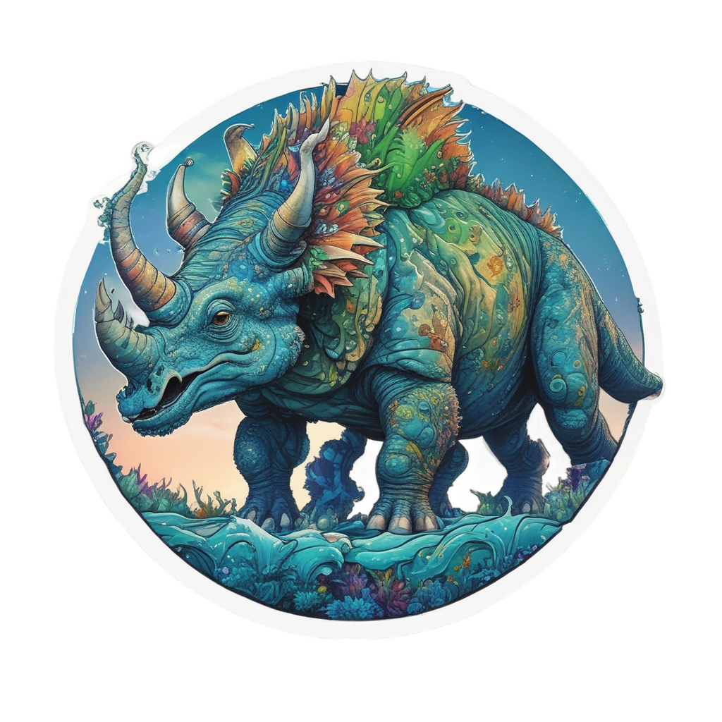 Underwater Coral Triceratops — dinosaurs stickers