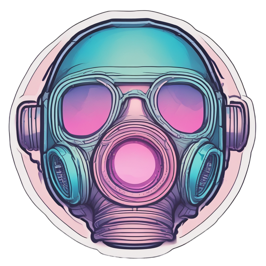 Vaporwave Filter Breather — gas mask stickers