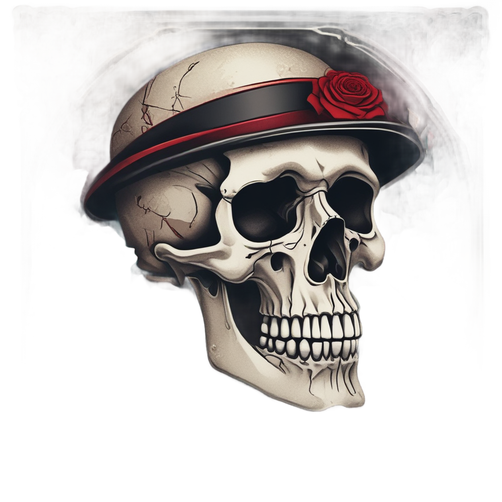 Velvet Noir Rose Bouquet — watercolor skull & roses stickers