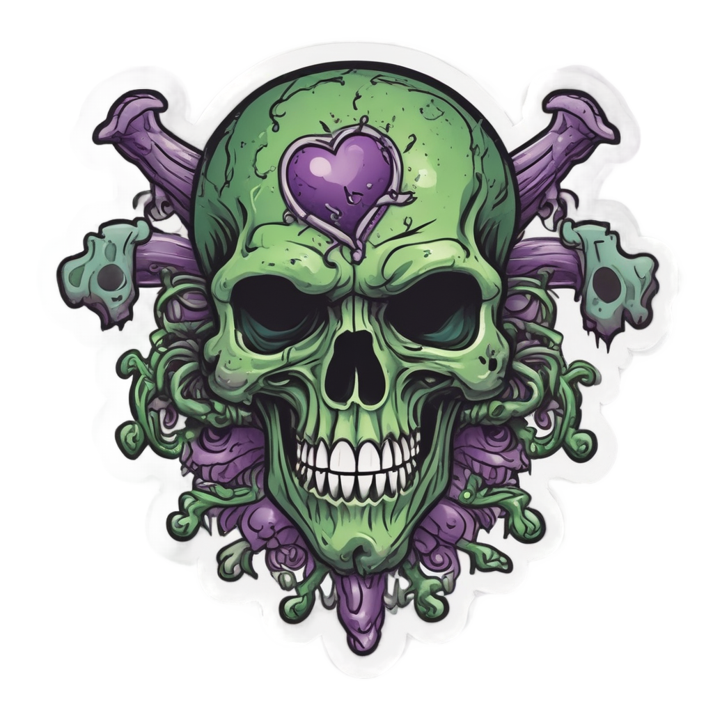 Venom Heart Skull — skull & crossbones stickers