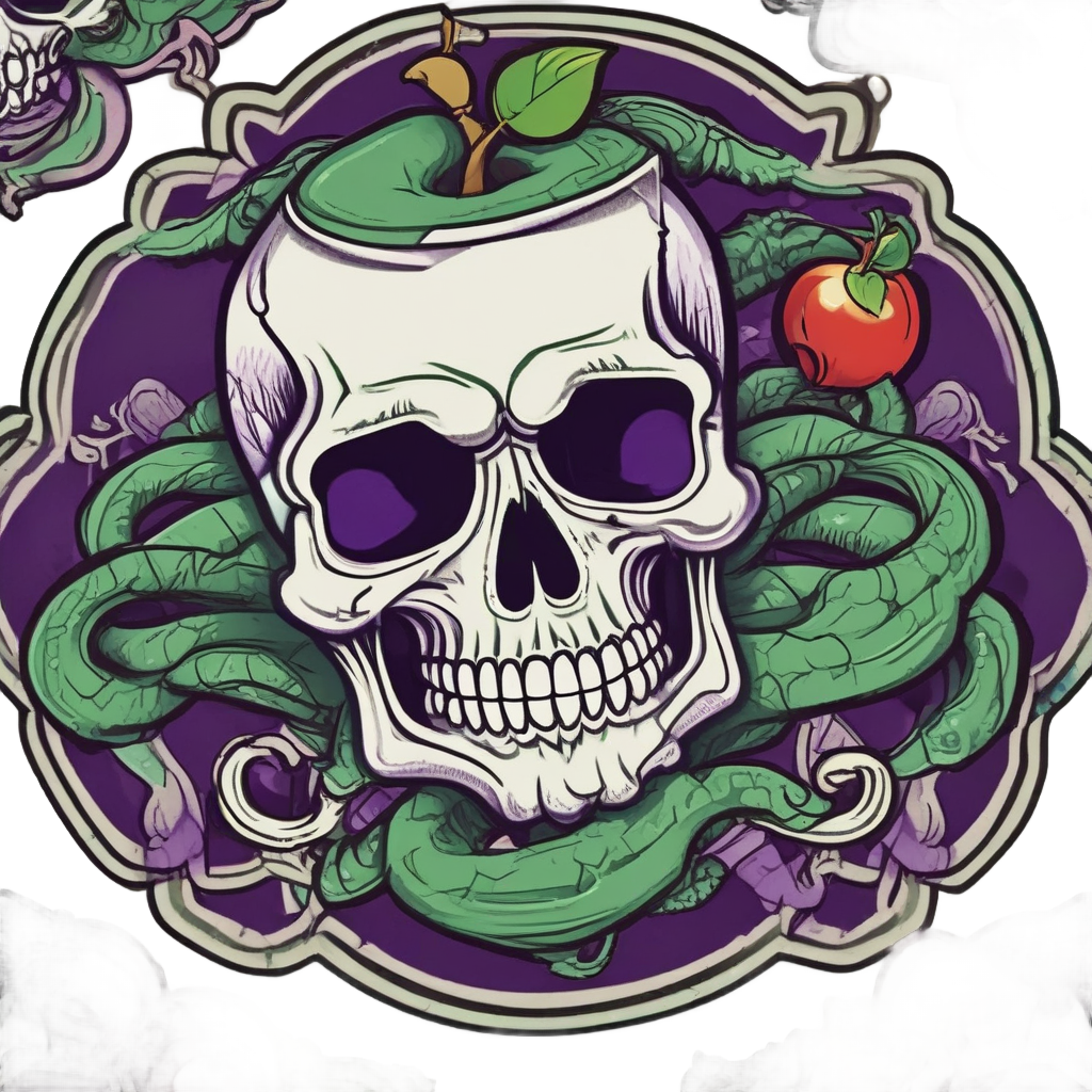 Venomous Victory Skull — skull & crossbones stickers
