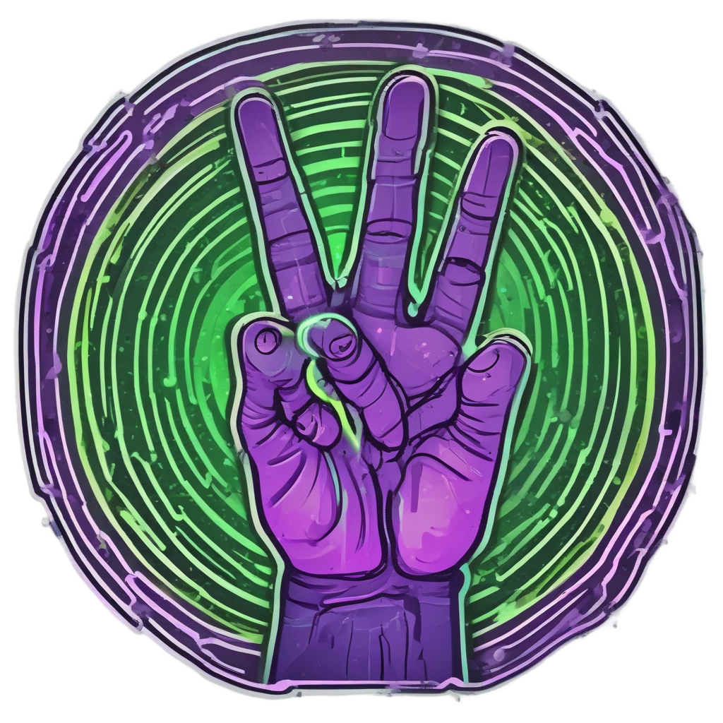 Vibe Check Peace Hand — groovy y2k stickers