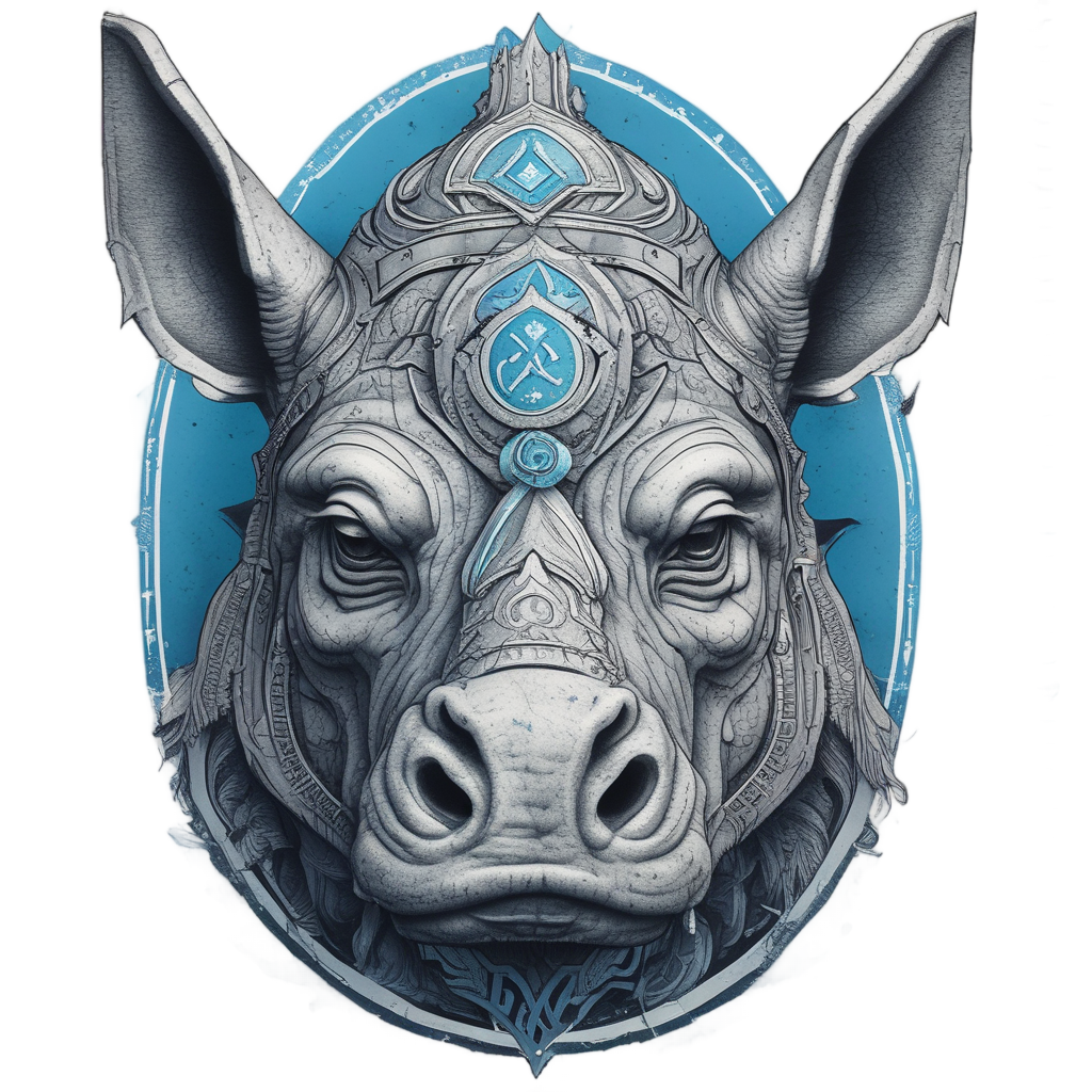 Viking Rhino Berserker — safari nursery stickers