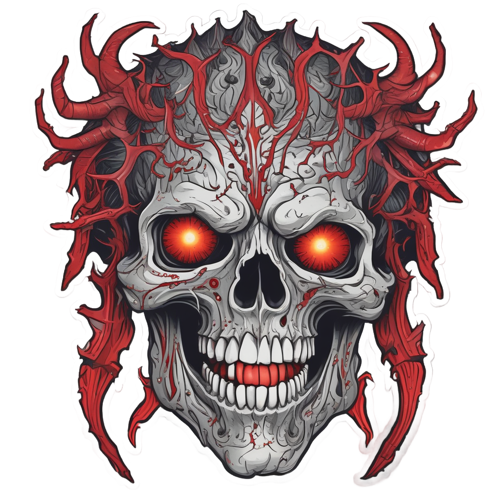 Vine Skull Scary — horror stickers