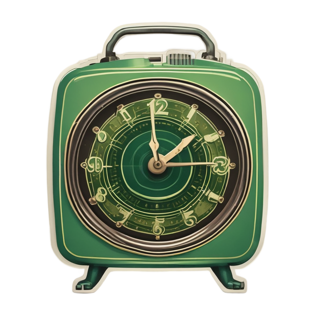 Vintage Alarm Clock Trefoil — radioactive stickers