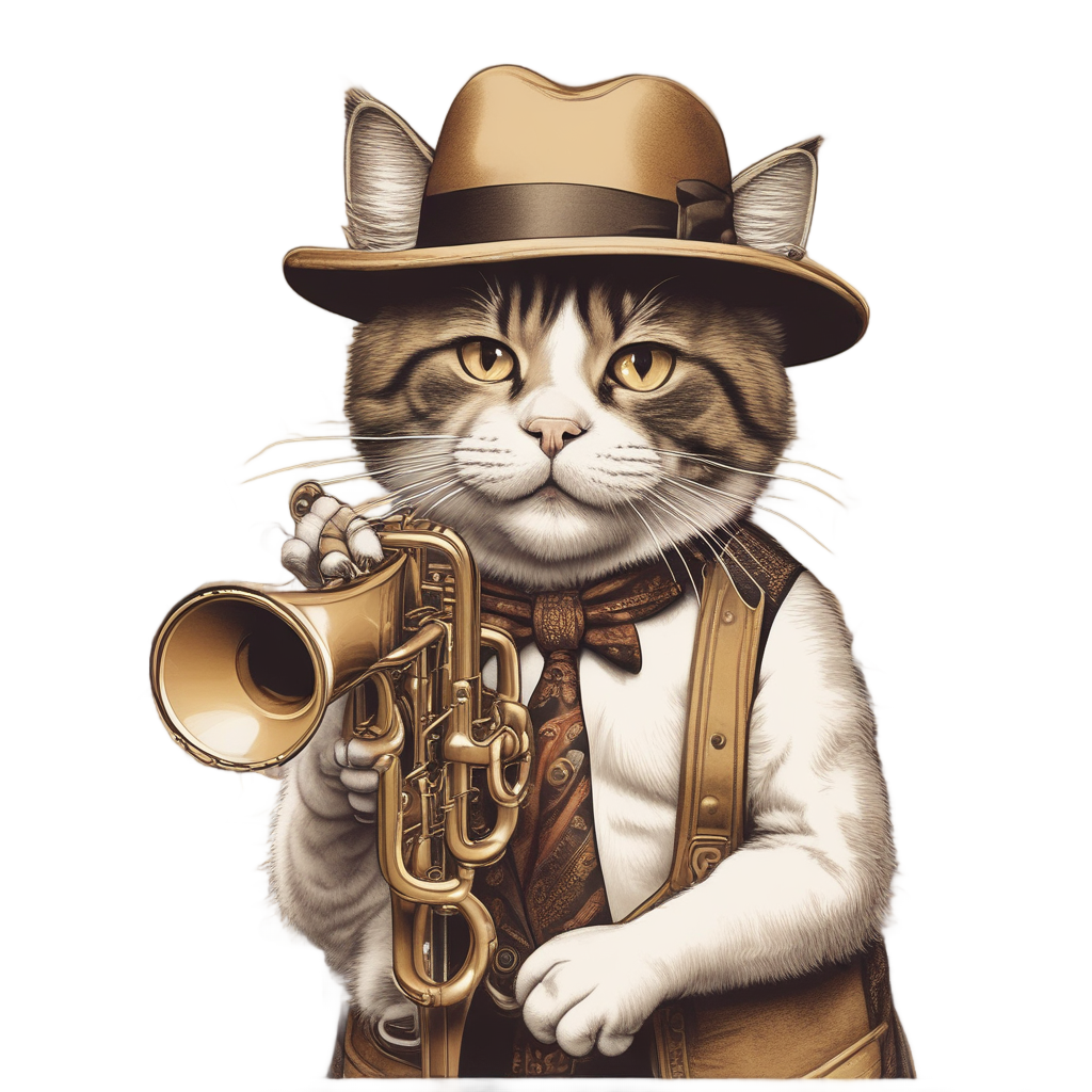 Vintage Calico Jazz Cat — cats stickers