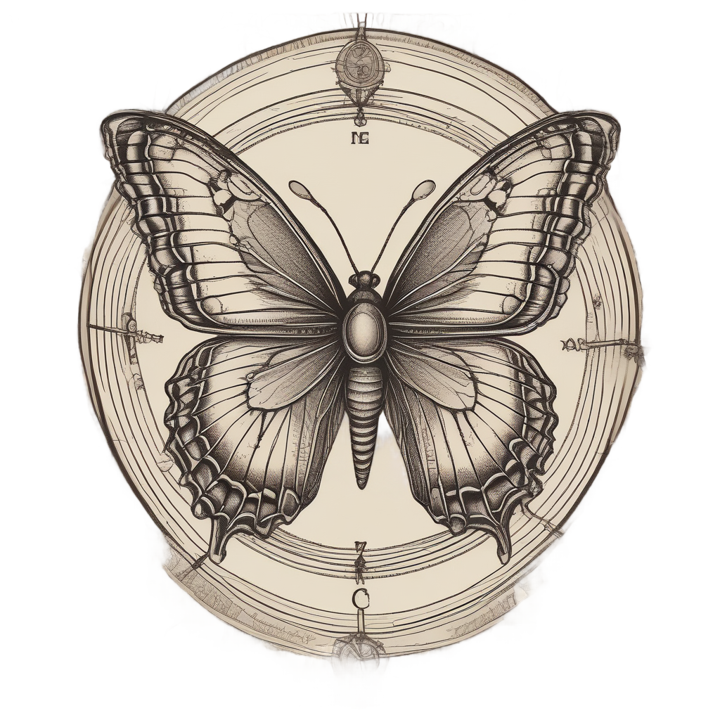 Vintage Etched Entomology — insects stickers
