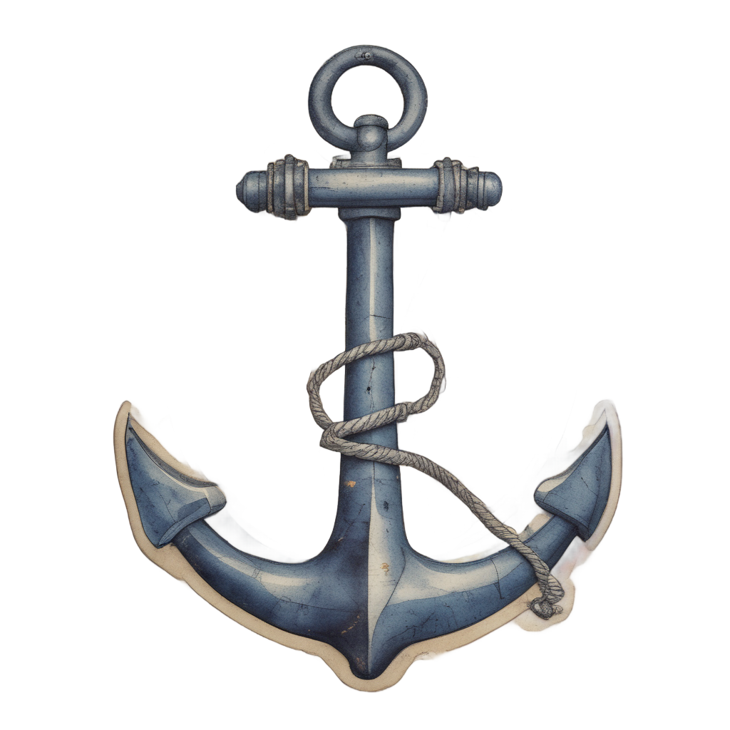 Vintage Nautical Anchor — american traditional stickers