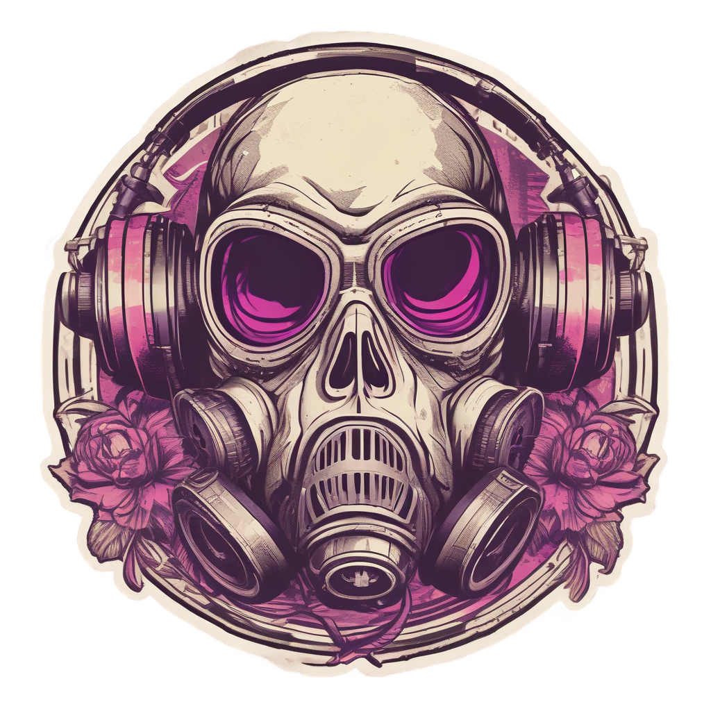 Vinyl Groove Skull — vinyl stickers