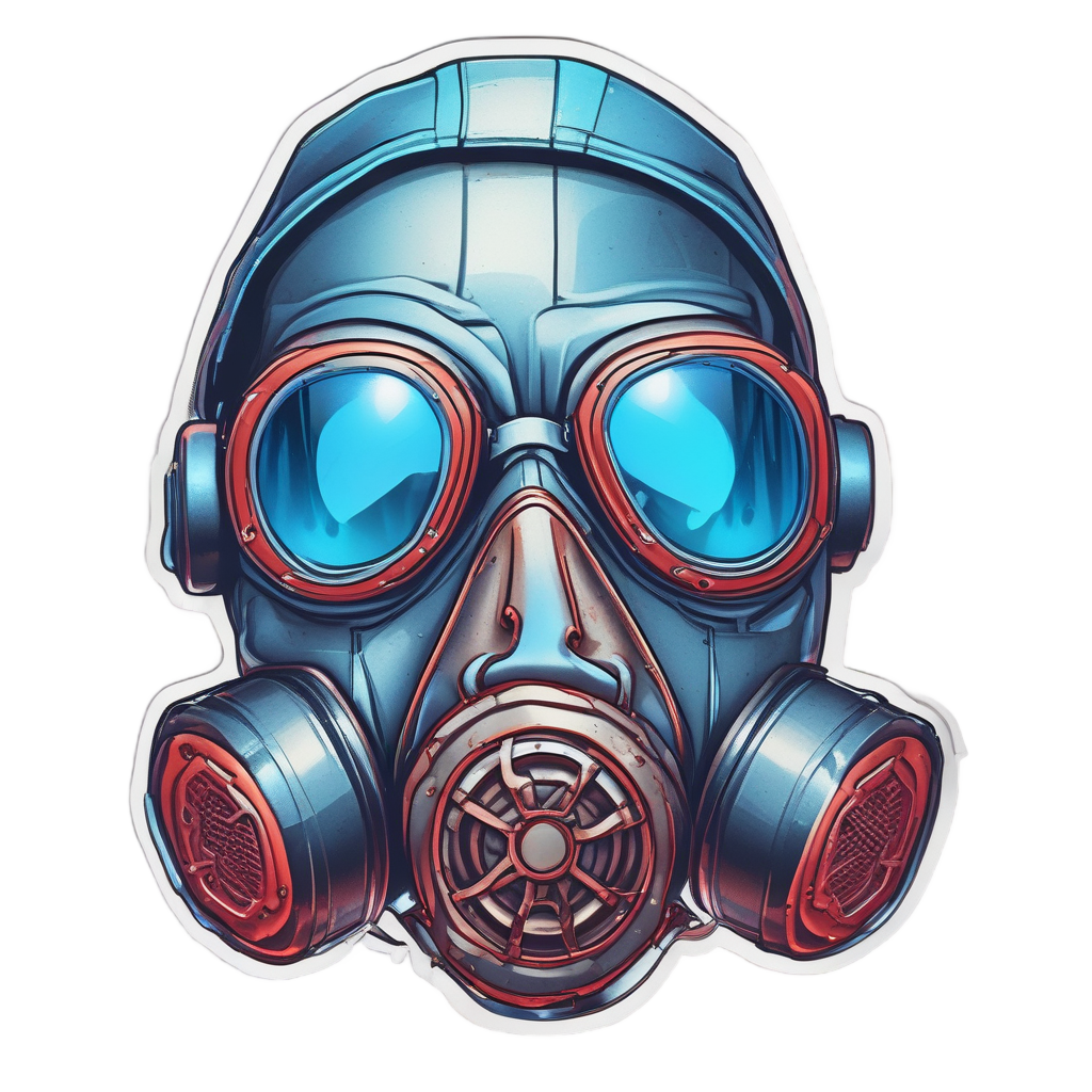 Virus Shield Gas Mask — biohazard stickers