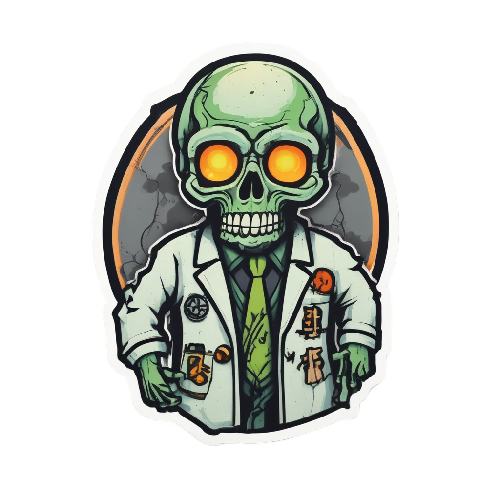 Walking Biohazard Skull — biohazard stickers
